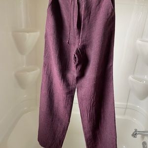 Jaeger UK size 8 Linen Pants purple